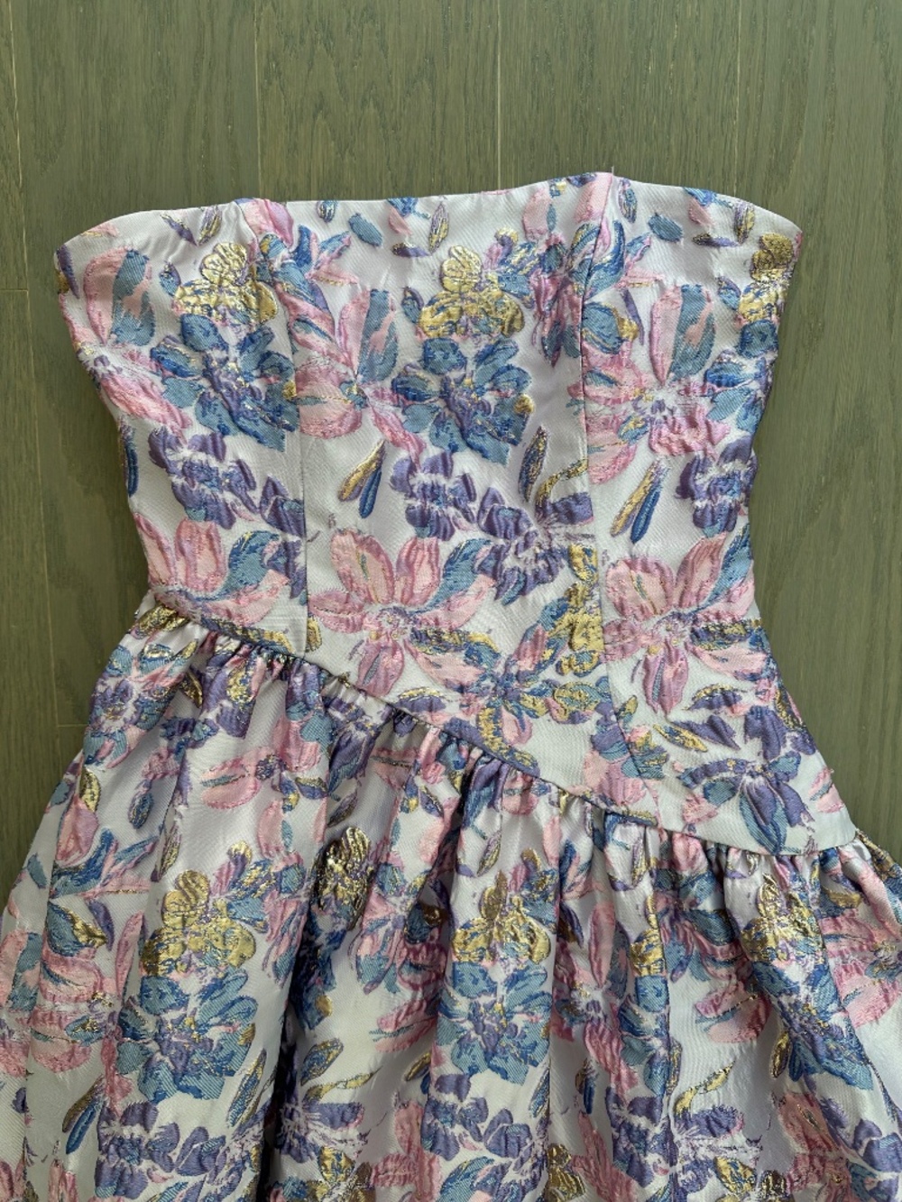Elliatt Marlene Purple Pink Floral Asymmetrical Gown Dress Jacquard  SMALL - Picture 6 of 10